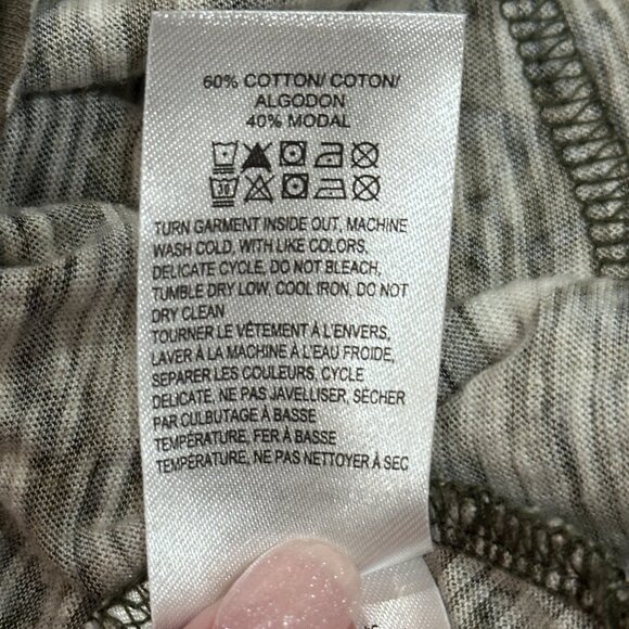 Lucky Brand Top 3/4 Sleeve Boho Peasant V-neck Olive Green White Block Print 2X - Picture 11 of 12